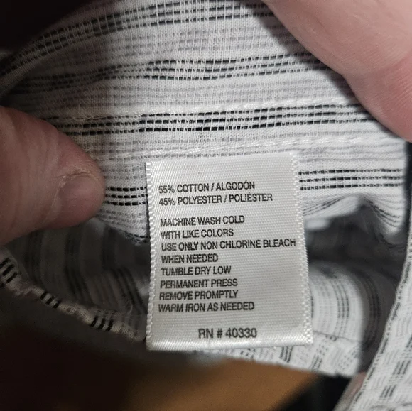 Haggar Mens Button Down Black And Gray Striped Short Sleeve Shirt Size 3X! - Picture 3 of 5